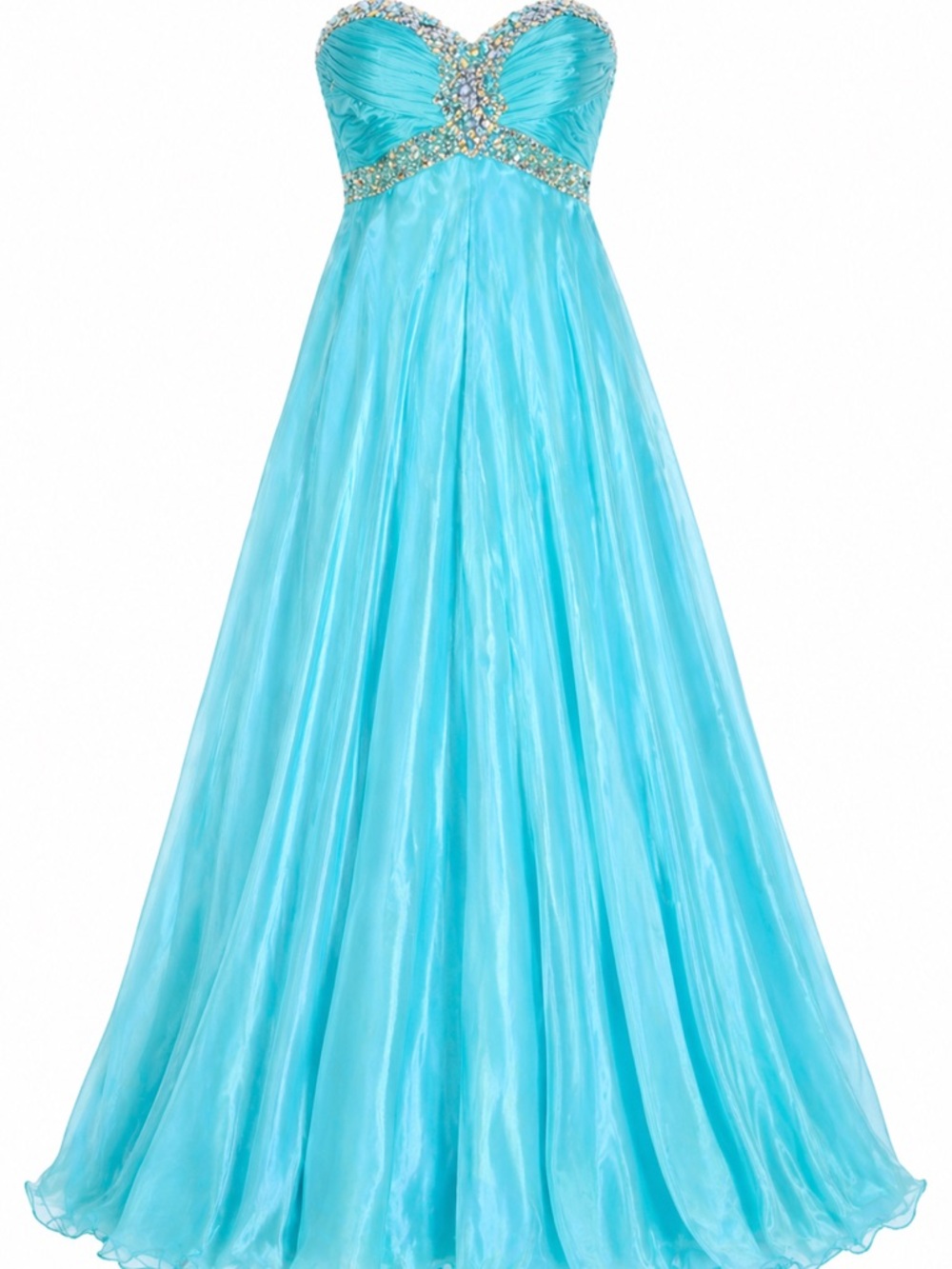 Turquoise Formal Dress –Strapless – Floor Length – Prom / Evening – Size 4